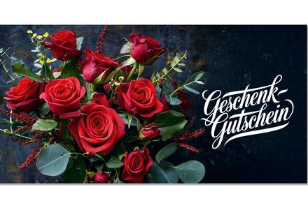 Gutschein mit roten Rosen